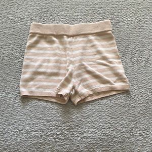 Striped knit shorts